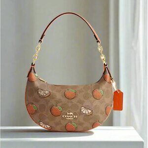 Coach Mini Payton Shoulder Bag Oranges Signature Canvas CBA78 Leather ORIGPKG